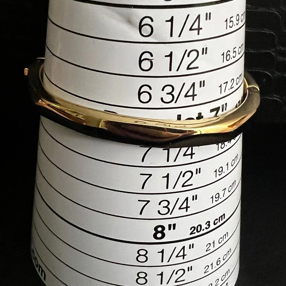 J Crew Gold Tone Hinged Bangle Bracelet Oval Minimalist Stackable 7 Old Money